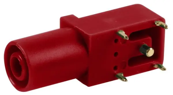 CLIFF Conector Banana PCB 4mm Angulo Reto, Vermelho