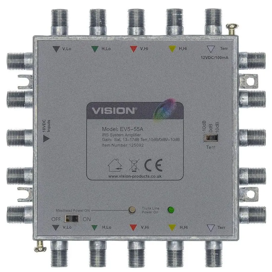 VISION Amplificatore EV5-55A IRS per Satellite e Terrestre, 4 Canali