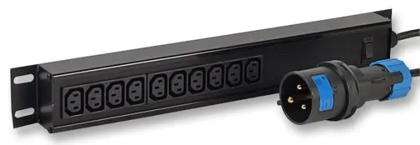 PDU POWERDATA 10 voies IEC C13 avec prise Commando 32A, montage en rack 1,5U