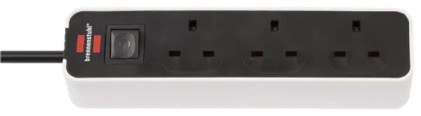 BRENNENSTUHL Ecolor 3 Gang Mains Extension Lead, 1.5m, Black/White