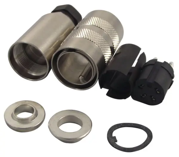 Binder 4-Pole Free Socket Connector, Silver-Plated, IP67