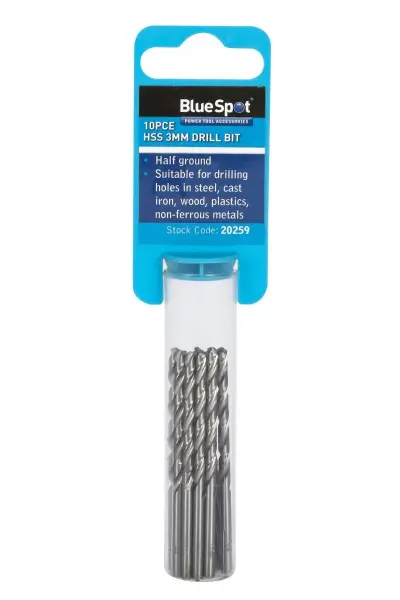 Blue Spot Tools 10-Piece 3mm HSS Drill Bit Set