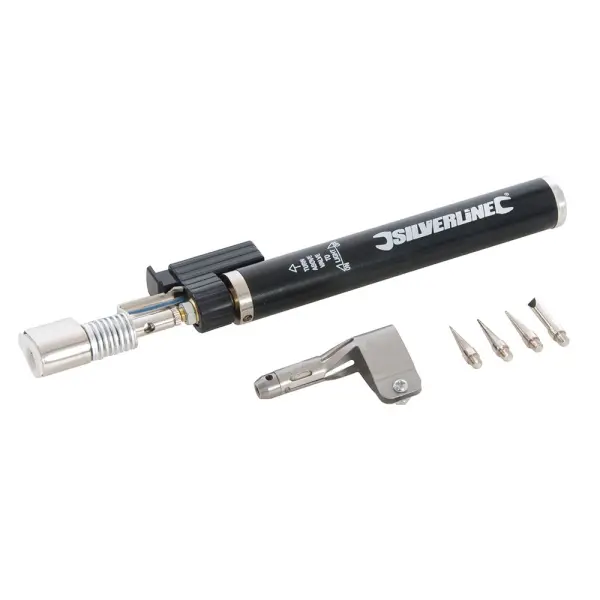 Silverline Butane Gas Soldering Iron with 4 Tips