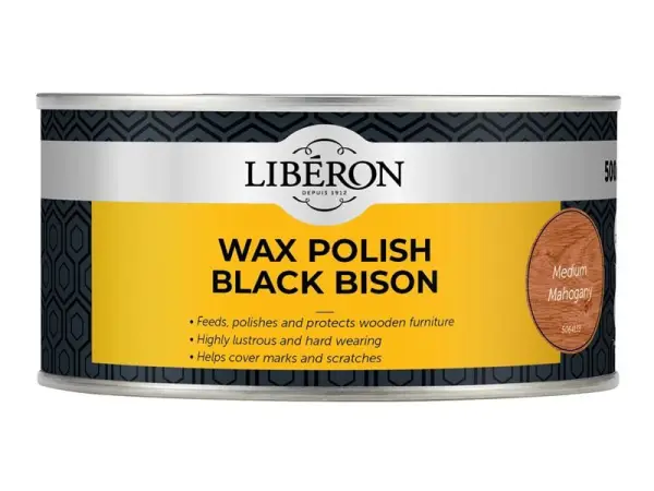 Liberon Black Bison Včelí pasta na dřevo - Střední mahagon 500ml