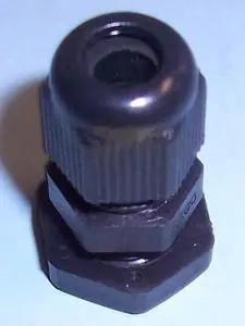 PRO POWER M12 IP68 Black Nylon Cable Gland, Single Pack