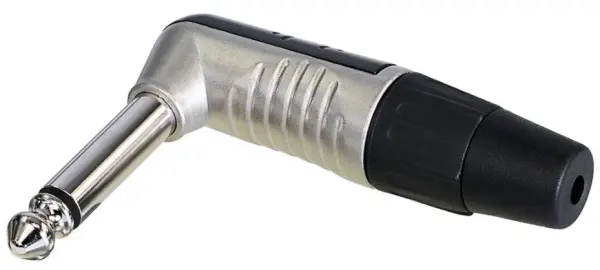 REAN - Plug Jack Mona 6.35mm (1/4), 90 Céim, Nicil