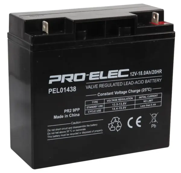 PRO ELEC Bateria de Chumbo-Ácido 12V 18Ah AGM