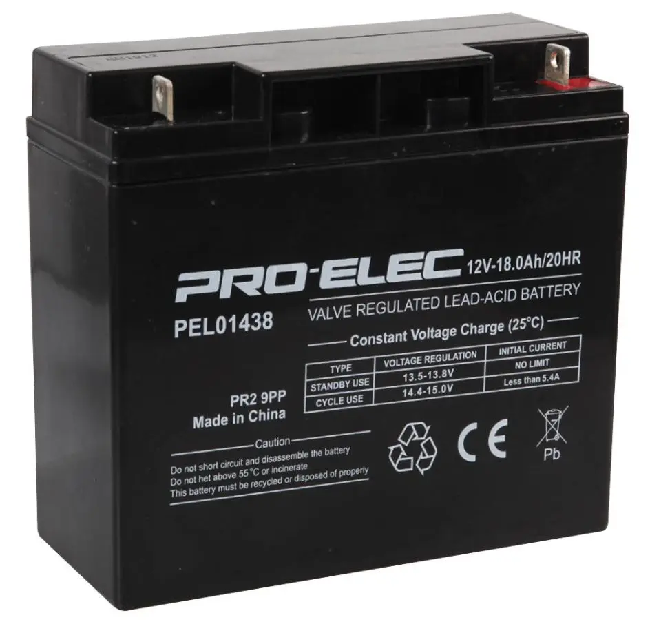 PRO ELEC Bateria de Chumbo-Ácido 12V 18Ah AGM