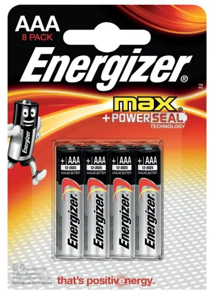 Energizer Max AAA Alkaline Batterijen 8-Pack
