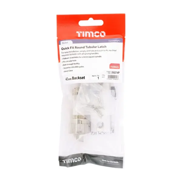 Timco - Verrou rond QuickFit nickel - 64mm boîtier / 45mm dégagement