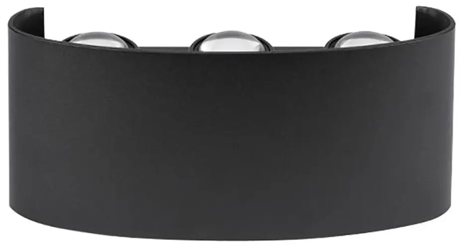 V-TAC 6W LED Τοίχου Ανοδικό/Καθοδικό Φωτιστικό, IP54, Αμμομαύρο