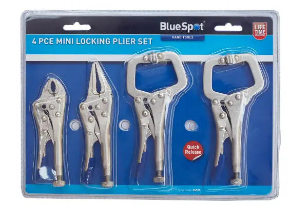 Blue Spot Kit de 4 Alicates de Preensão Mini em Niquelado