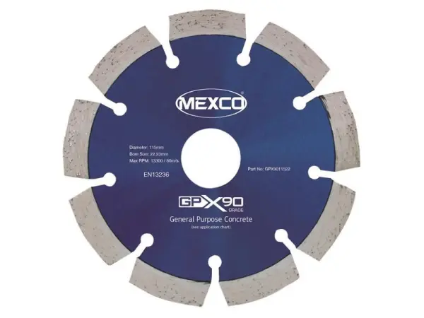 MEXCO GPX90 Diamond Blade for Concrete - 115 x 22mm