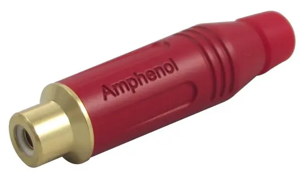 Amphenol ACJR-RED Phono Socket, Gold Plated, Red