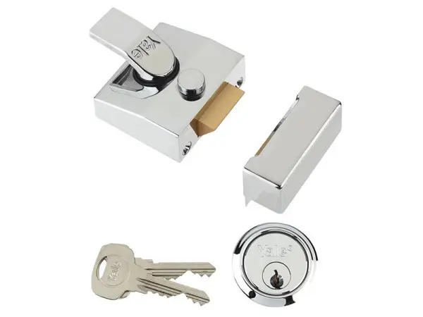 Yale Locks 85 Deadlocking Nachtriegel mit 40mm Einbautiefe, Chrom Finish, Box