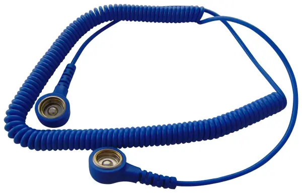 Multicomp Pro ESD Grounding Cord, 10ft, Blue, 1Mohm, 10mm-10mm Stud