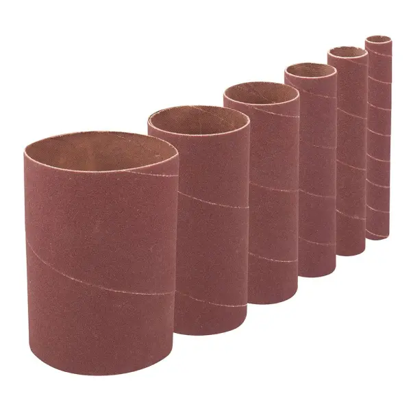 Silverline 114mm Bobbin Sleeves Set, 80 Grit, 6-Piece