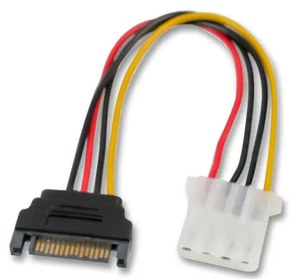 AKASA Adaptador de 4-Pin Molex a 15-Pin SATA, 15cm