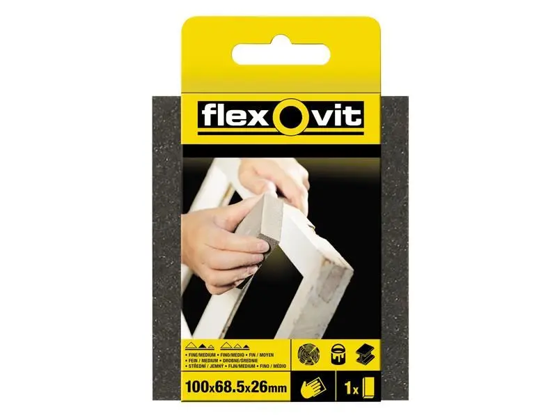Flexovit Dual Grit Sanding Sponges, Medium/Coarse, 100mm
