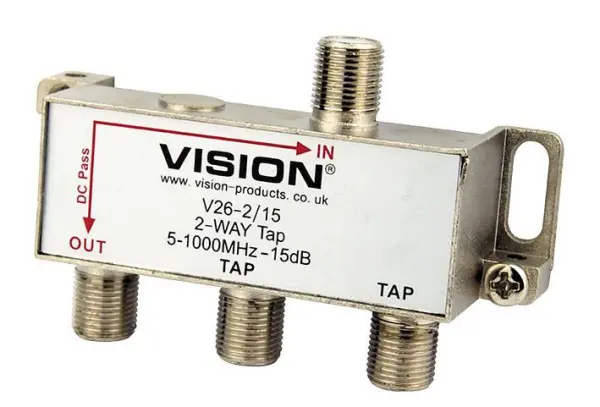 VISION - Distributeur MATV bidirectionnel 15dB, boîtier en coque moulée, prises
