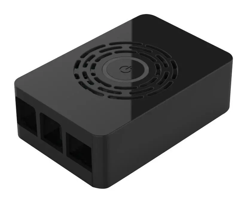 Raspberry Pi 4 Case with Power Button - Black, ABS