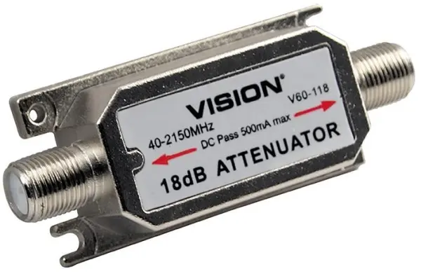 VISION - 18dB Attenuator untuk Sistem IRS/MATV V60-118