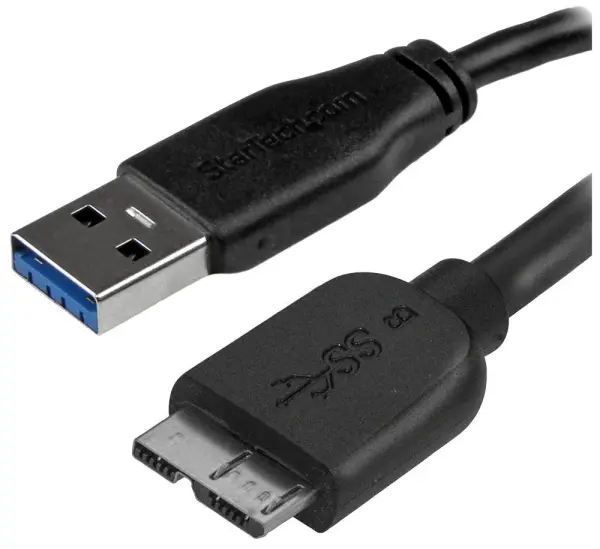 STARTECH USB 3.0 Micro Cable, Slim, 150mm, Black