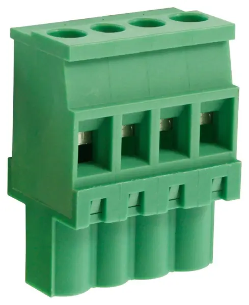 CAMDENBOSS 5mm Vertical Pluggable Rising Clamp Terminal Block, 4-Pole, 15A