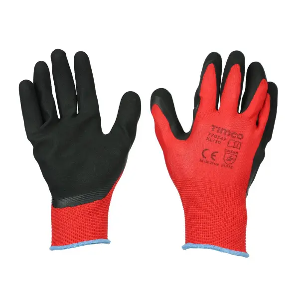 Timco Toughlight Grip Handschuhe - Sandfarbene Latexbeschichtung (Größe X Large