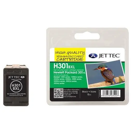 JET TEC Remanufactured Black 301XL Ink Cartridge