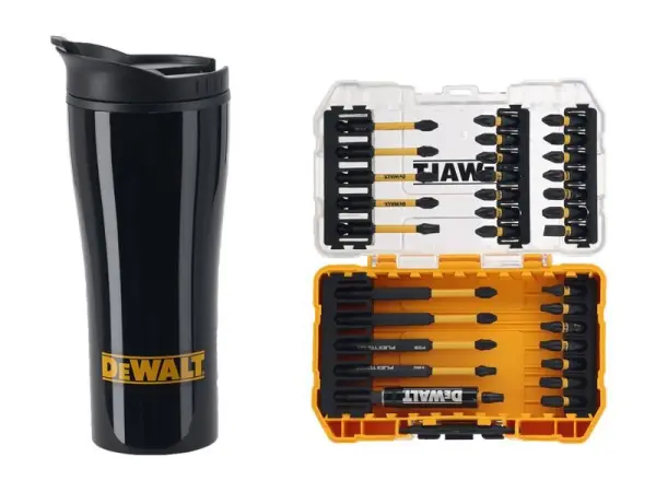 DEWALT FlexTorq™ Bit Set & Travel Mug, 32 Piece