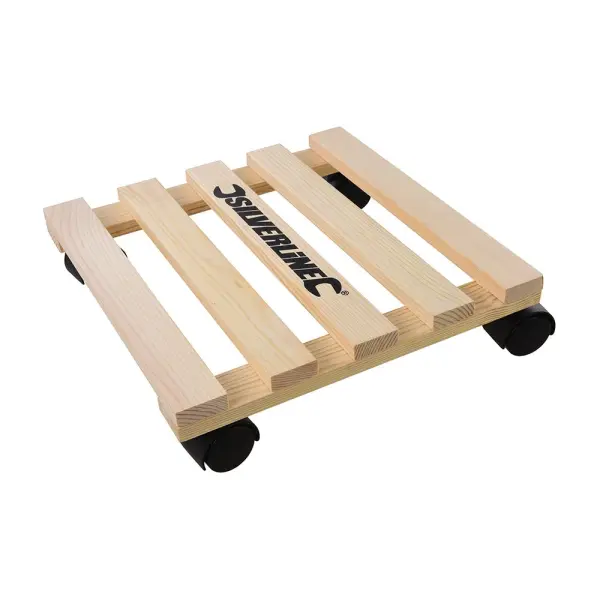 Silverline Square Pot Trolley, Beech Wood, 60kg Capacity