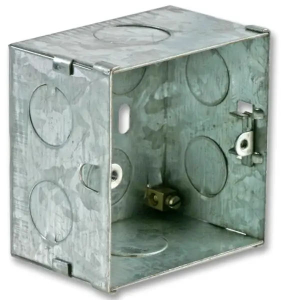 PRO ELEC Single Metal Back Box, Steel, 47mm Depth