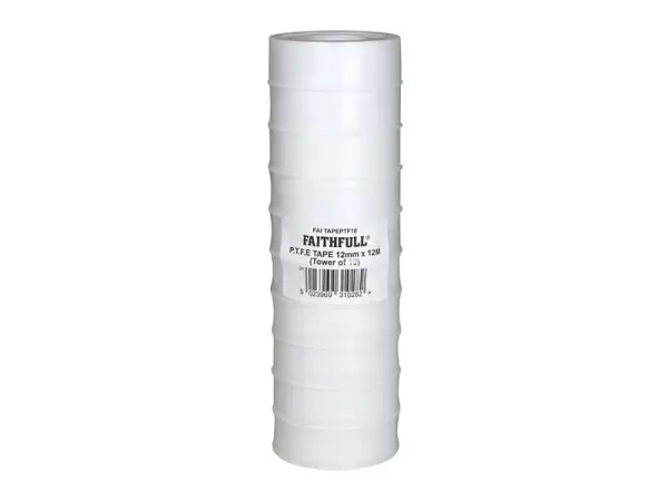 Faithfull PTFE Tape 12mm x 12m, White (Pack of 10)