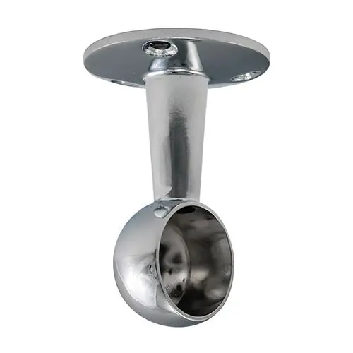Timco Round Tube End Bracket, 25mm, Polished Chrome, 2 Pack
