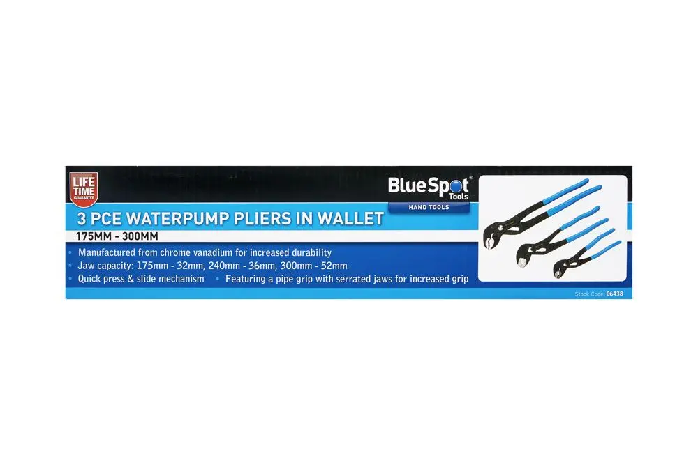 Blue Spot Tools 3-delige waterpomptangenset (175mm - 300mm)