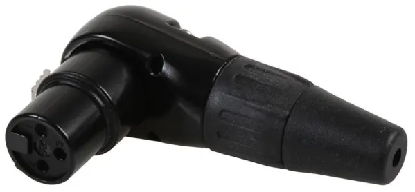 REAN RC3FR שקע XLR זווית 90 מעלות, מצופה זהב, אבץ, 10A