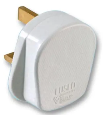 PRO ELEC 13A Rubber Plug Top, White, Pack of 20