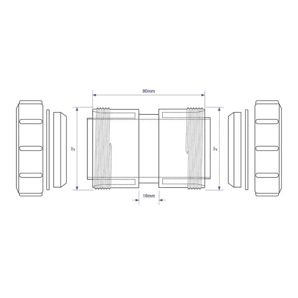 McAlpine Złączka Prosta Kompresyjna Z28M Biała 50mm x 50mm