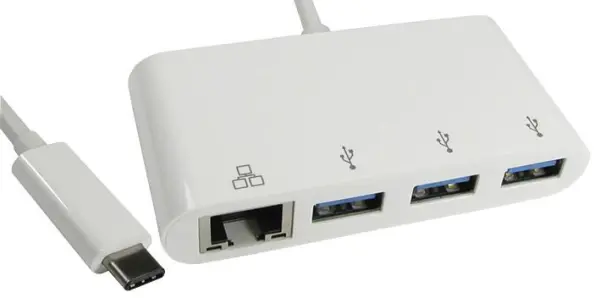 PRO SIGNAL - Μετατροπέας USB-C σε 3 Θύρες USB 3.0 με Gigabit Ethernet