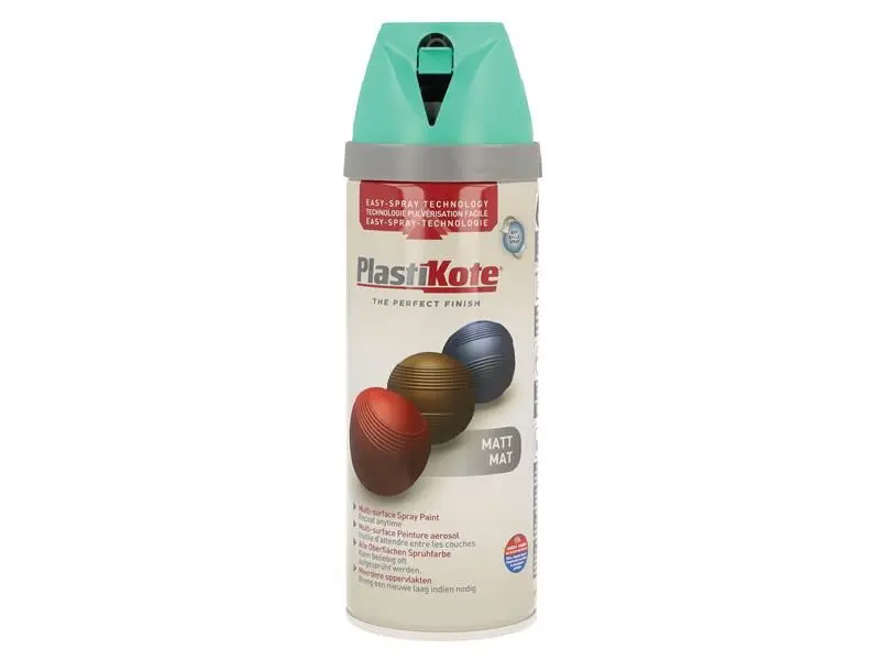 Peinture mate PlastiKote Twist & Spray, Bleu sarcelle, 400ml