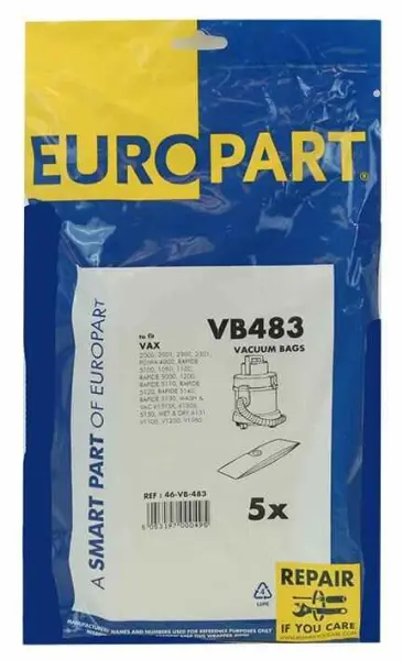 Europart Sacchetti per Polvere Compatibili con Aspirapolvere VAX 2000, Confez. 