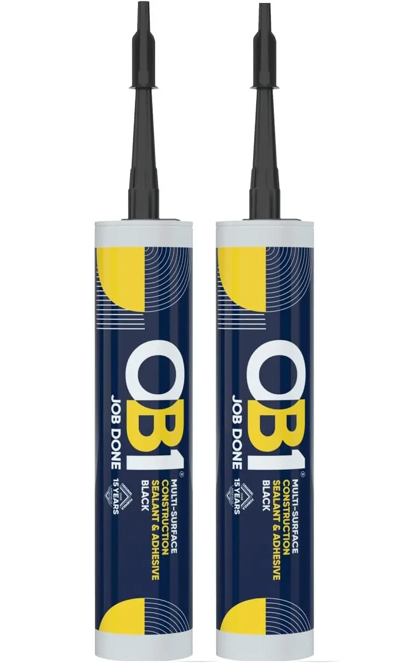 OB1 Black Multi-Surface Construction Sealant & Adhesive, Pack of 2