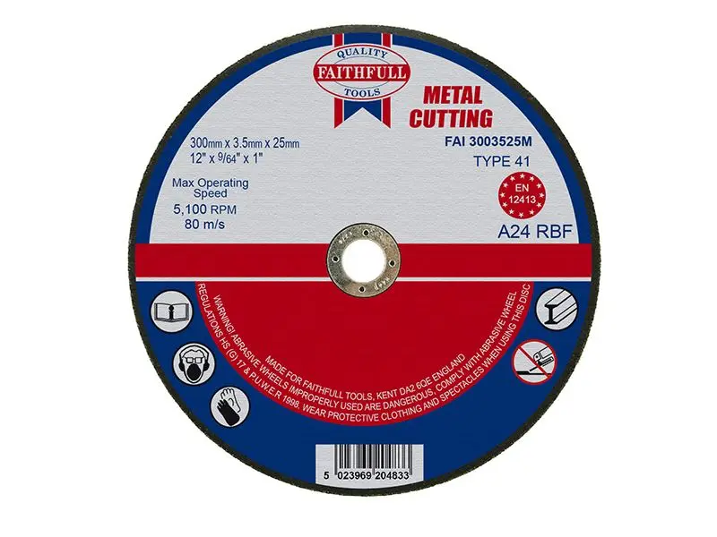 Faithfull Metal Cut-Off Disc, 300 x 3.5 x 25.4mm, Aluminium Oxide