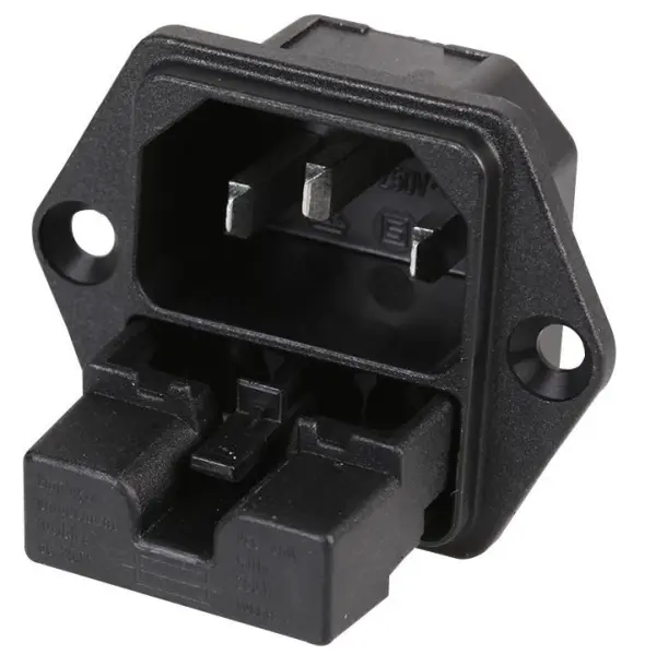 SCHURTER 퓨즈형 C14 인렛, 나사형, 6.3mm 탭, 10A 250V