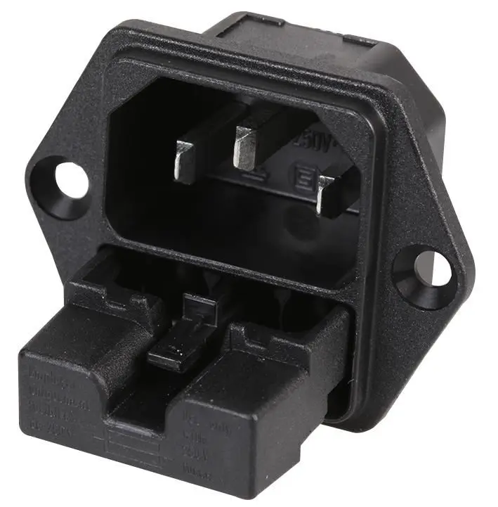 SCHURTER Fused C14 Inlet, Screw, 6.3mm Tab, 10A 250V