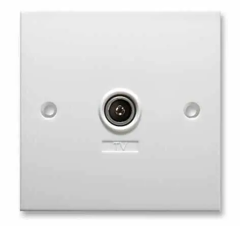 Placa de Parede Coaxial Antiference Simples, Branca, Blindada