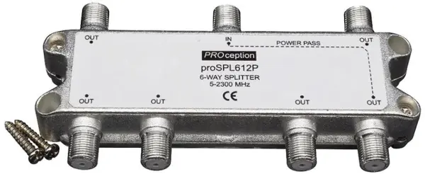 Blake UK 6-Weg Splitter/Combiner met DC Doorvoer, PROception Serie