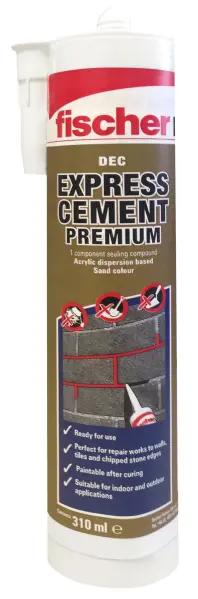 FISCHER Express Cement Premium DEC Repair Mortar, 310ml Cartridge