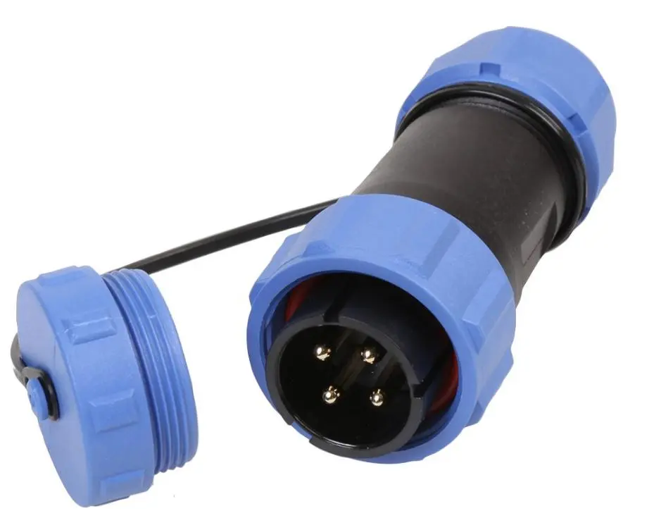 PRO ELEC 4-Pόλου Σπειρωτός Βύσμα, IP68, 7-12mm, Ηλεκτρικός Σύνδεσμος